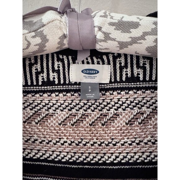 Old Navy Womens Open Cardigan Textured Knit Black White Brown Small Oversized - Picture 3 of 8